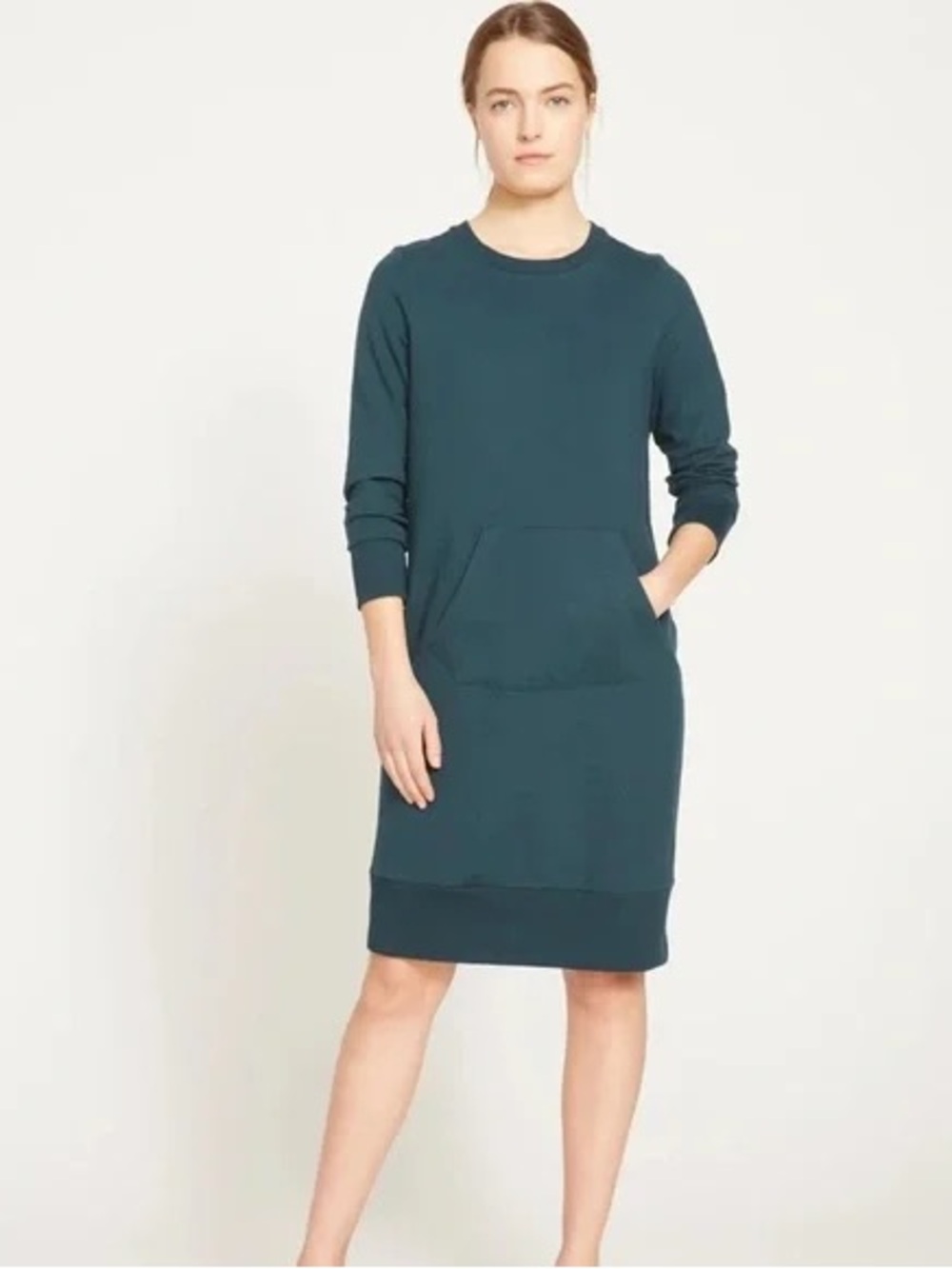 Universal Standard Bree Teal Long Sleeve Sweatshirt Dress in size 18 to 20